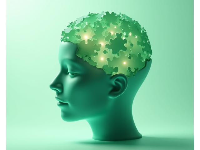 Ilustración conceptual de un cerebro humano rodeado de engranajes y herramientas digitales, simbolizando el uso de la terapia cognitivo-conductual digital.